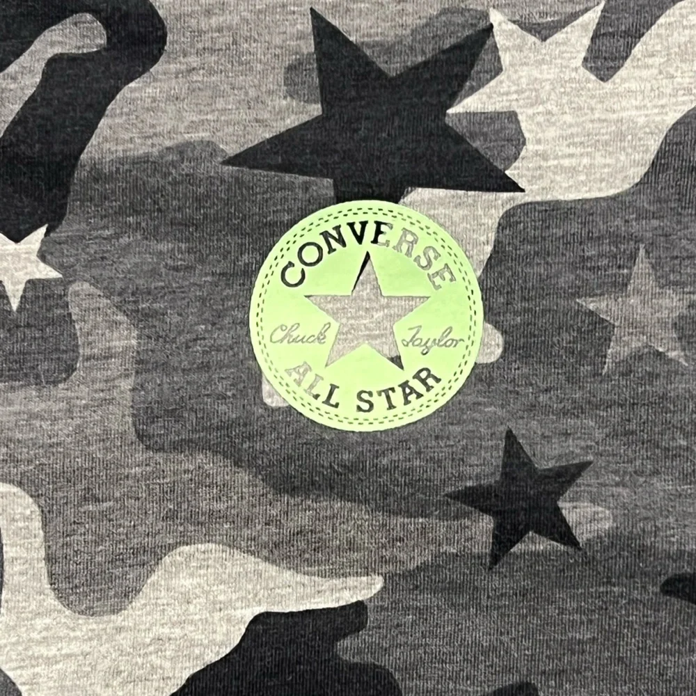 Converse Girls XL Crop T-Shirt Black Camo